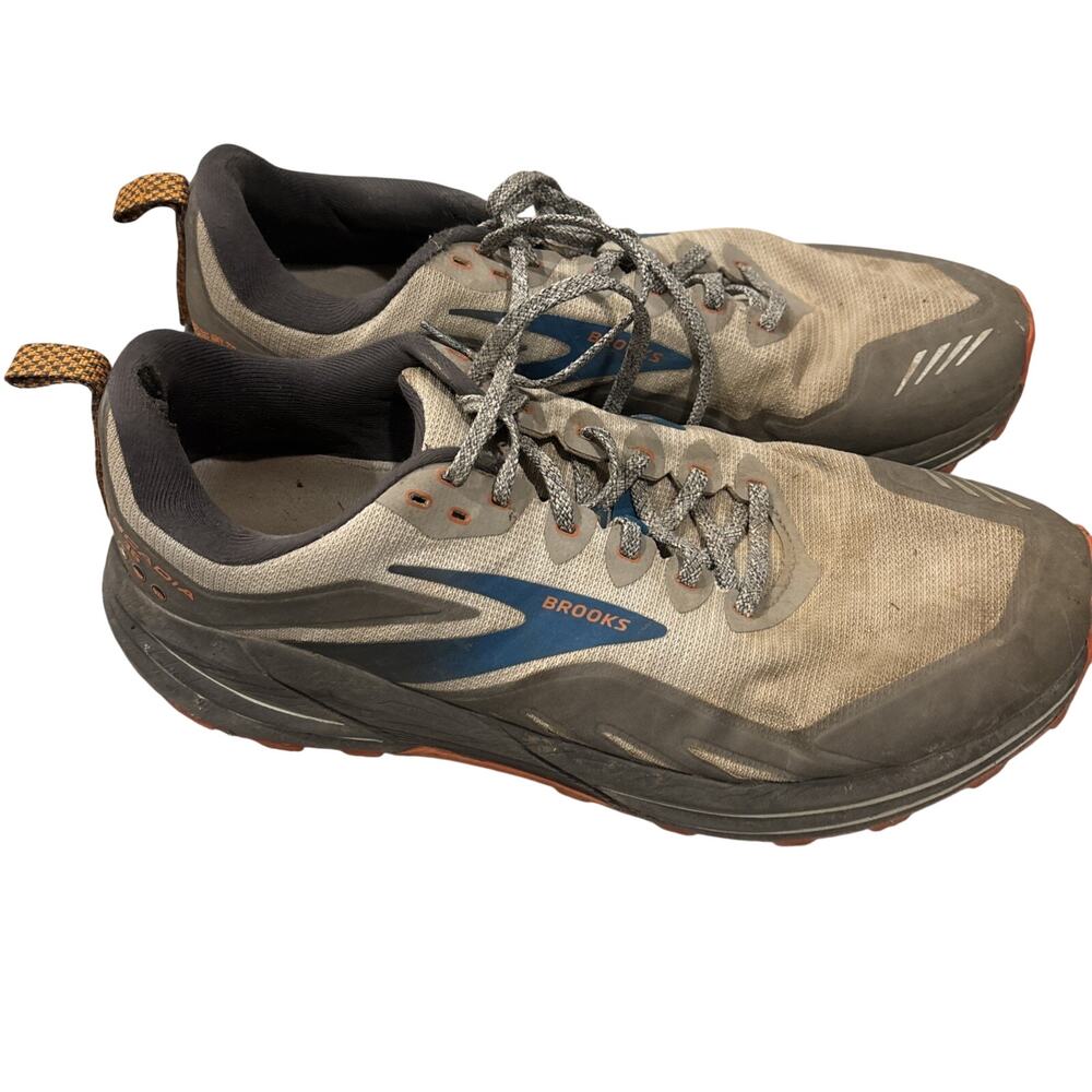 Brooks Cascadia 16 Mens Trail Running Shoes Grey Blue Orange Sz 12 Trail Running